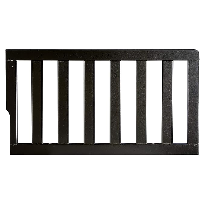 Evolur Loft Art Deco Convertible Crib Toddler Guard Rai, Black - LeafyLoom