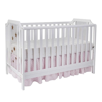 Suite Bebe Celeste 3 in 1 Convertible Island Crib, Wood and Acrylic, White - LeafyLoom