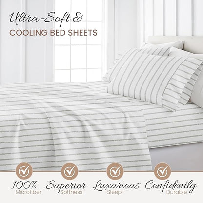 Linen Market 4 Piece California King Bedding Sheet Set (Light Gray) - Sleep Better Than Ever with These Ultra-Soft Cooling Bed Sheets for Your California King Size Bed - Deep Pocket Fits 16" Mattress - LeafyLoom