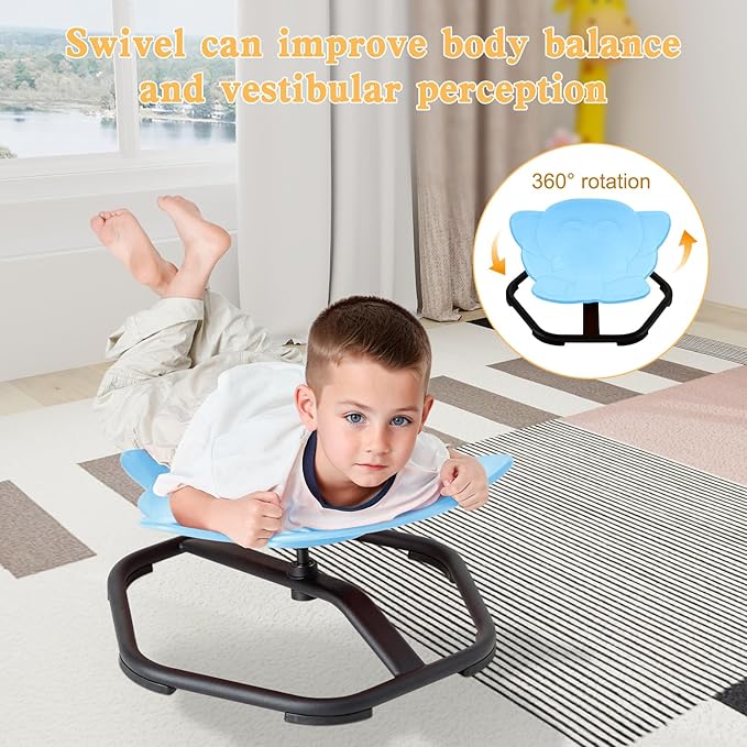 Spinning Chair for Autistic Kids Sit and Spin Chair for Kids Swivel Sensory Chair Elephant Spinning Seat Autism Sensory Chair Items for Sensory Room Training Balance Body Coordination - LeafyLoom