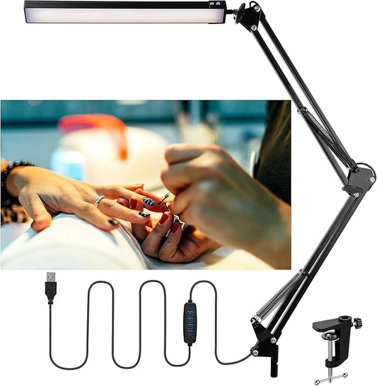 weishan manicure light for table nail lamp for desk, lampara para mesa de uñas profesional, Swing Arm LED Bar USB lights - LeafyLoom