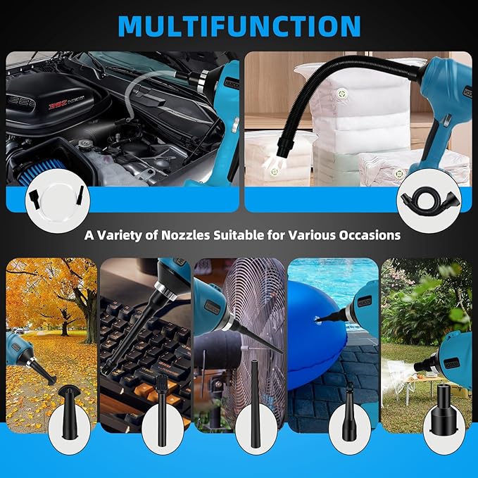 Cordless Dust Blower for Makita 18V Battery, Brushless Handheld Air Blower Compressed Air Duster 447 MPH for Garages Workshop Sawmill Room Home Cleaning(Battery Not Included) - LeafyLoom