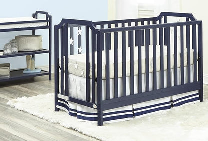 Suite Bebe Celeste 3 in 1 Convertible Island Crib Wood and Acrylic, Navy Blue - LeafyLoom