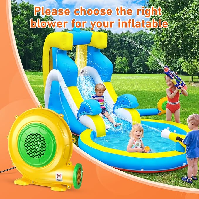 370W 0.5HP Air Blower: Bounce House Blower - Commercial Electric Blower for Inflatables - Work for Bouncy Castle Jump Slides Water slides Inflatable Arch - LeafyLoom