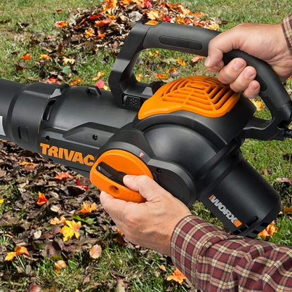 WORX 12 Amp TRIVAC 3-in-1 Electric Leaf Blower/Mulcher/Yard Vacuum - WG512 - LeafyLoom