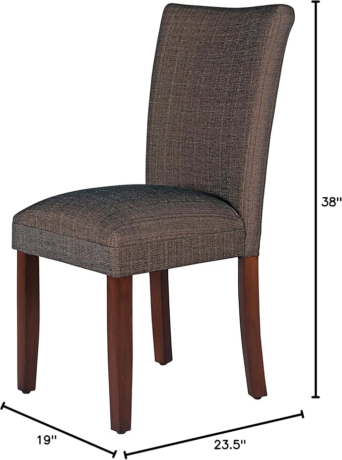 HomePop Classic Parsons Dining Chair, Single Pack, Textured Brown - LeafyLoom