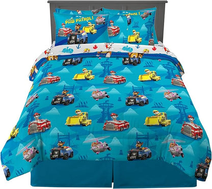 Franco Kids Bedding Super Soft Comforter and Sheet Set with Sham, 7 Piece Full Size, Paw Patrol - LeafyLoom