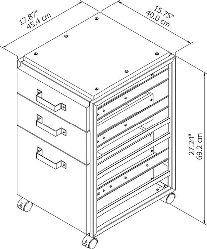 Bush Furniture Refinery 3 Drawer Mobile File Cabinet, Rustic Gray (RFF116RG-03) - LeafyLoom