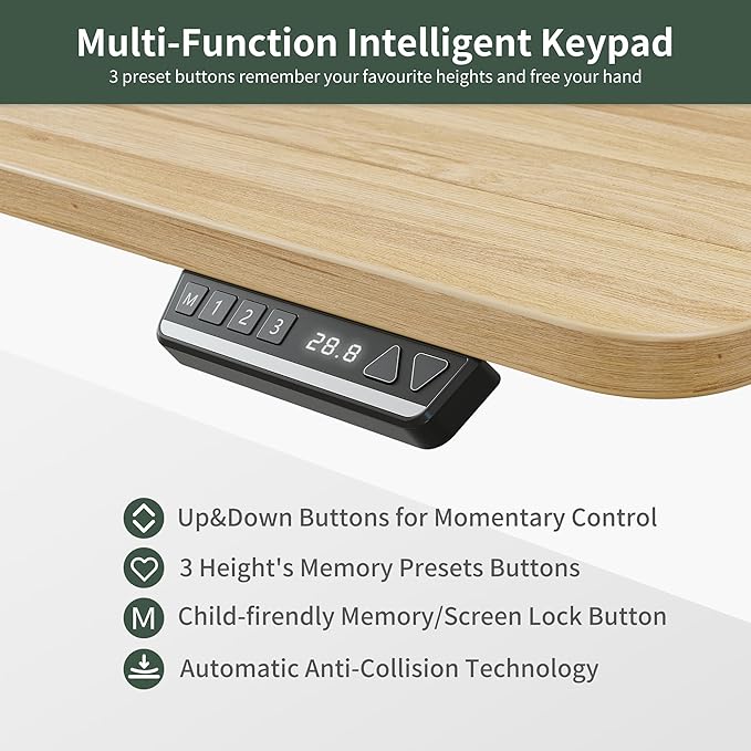 FEZIBO Triple Motor 75" L Shaped Standing Desk with 5 Drawers, Reversible Electric Standing Gaming Desk Adjustable Height, Corner Stand up Desk with Splice Board, White Frame/Light Walnut Top - LeafyLoom