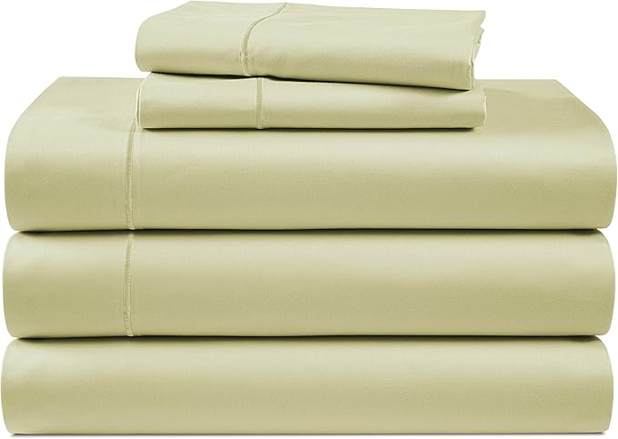 LANE LINEN Split King Sheets for Adjustable Beds - 1000 Thread Count 5 Piece Set 100% Egyptian Cotton Sateen Weave Cool Breathable & Soft 2 Fitted Fits Upto 17" Deep Pockets Sea Foam - LeafyLoom