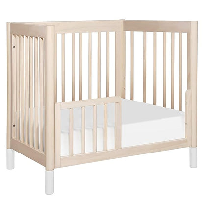 Babyletto Gelato 4-in-1 Convertible Mini Crib in Washed Natural and White, Greenguard Gold Certified - LeafyLoom