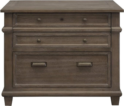 Martin Furniture Lateral File, Weathered Dove & Writing Desk, Weathered Dove - LeafyLoom