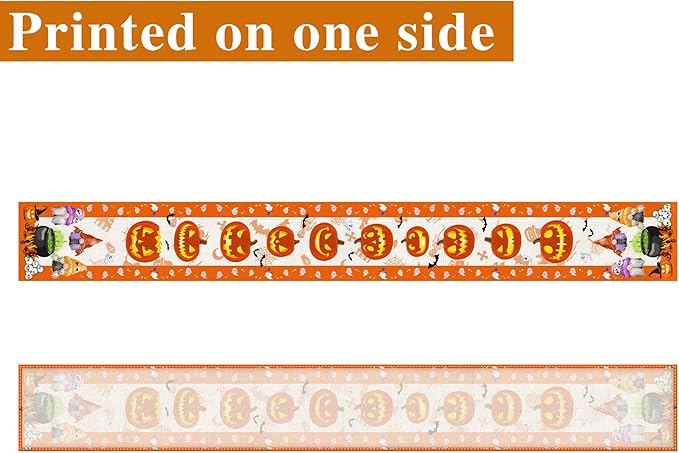 Halloween Table Runner, Halloween Table Runner 108 Inches Long, Halloween Gnomes Pumpkins Runners for Table, Black Cat Trick or Treat Decor Extra Long Burlap Runner Rug for Decorations Dining Room Unibyby