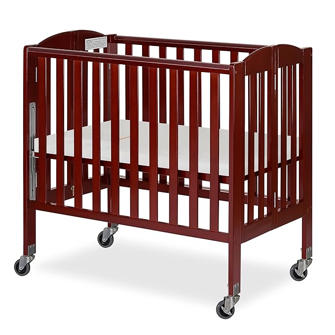 3-in-1 Folding Portable Crib, Cherry, Large - LeafyLoom