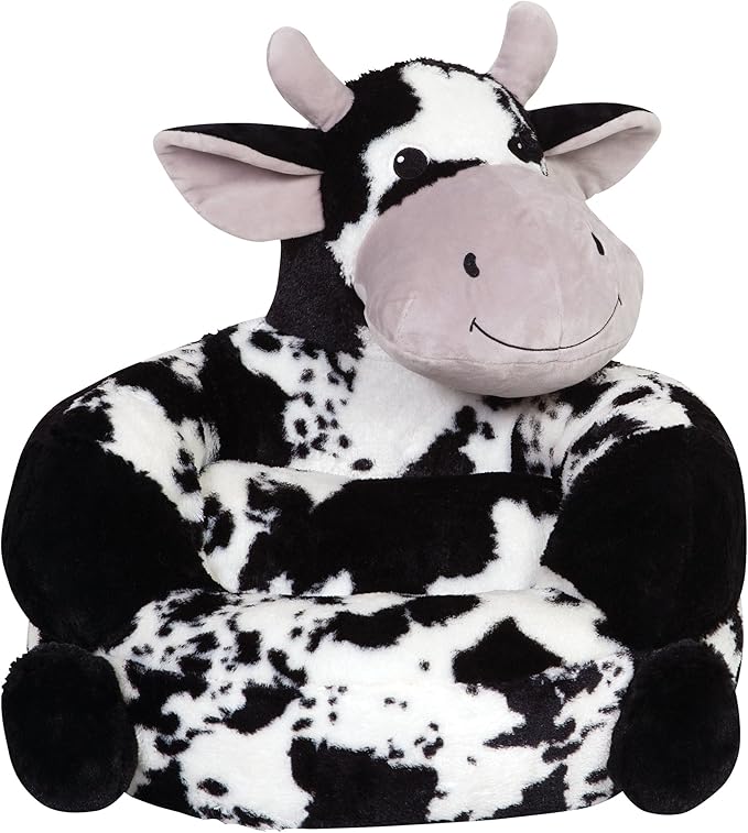 Trend Lab Cow Toddler Chair Plush Character Kids Chair Comfy Furniture Pillow Chair for Boys and Girls, 21 x 19 x 19 inches - LeafyLoom