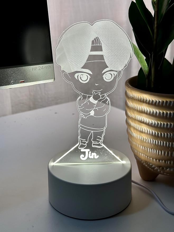 Jin Kpop Bangtan Boys LED Night Light Bedroom Desk Lamp - Perfect Holiday Gift, Birthday Gift, Christmas Gift (Novelty Item, Limited Stock) - LeafyLoom