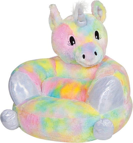 Trend Lab Rainbow Unicorn Toddler Chair Plush Character Kids Chair Comfy Furniture Pillow Chair for Boys and Girls, 21 x 19 x 19 inches - LeafyLoom