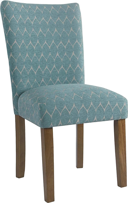 HomePop Parsons Classic Upholstered Accent Dining Chair, Teal (Set of 2) - LeafyLoom