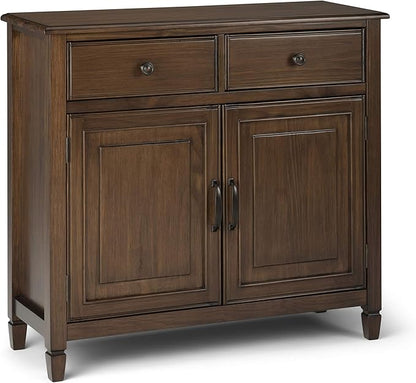 SIMPLIHOME Connaught SOLID WOOD 40 Inch Wide Traditional Storage Cabinet in Rustic Natural Aged Brown, For the Living Room, Entryway and Family Room - LeafyLoom