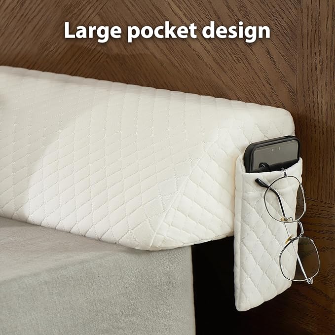 King Size Bed Wedge Pillow for Headboard Gap,76"x10"x6" Bed Gap Filler(0-8") Between Headboard and Mattress,Stop Loosing Your Pillows - LeafyLoom