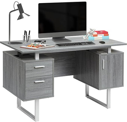 NicBex Laik-DW-00042-DX Desks, 51.25" W x 23.25" D x 29.75" H, Gray - LeafyLoom