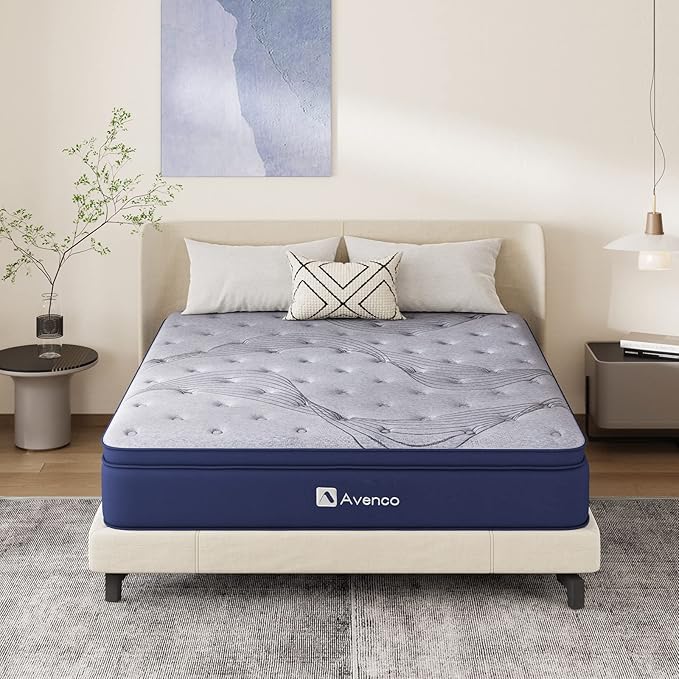 Avenco Full Size Mattress, 10 Inch Mattress  Relief and SoFull Hybrid, Medium Firm Full Mattress in a Box for Pressureund Sleep, Wrapped Coils and CertiPUR-US Foam, Soft Breathable Fabric - LeafyLoom