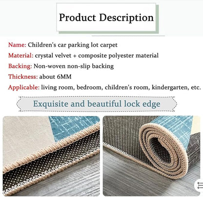 Kids Rug Play Mat Great for Playing with Cars and Toys,Educational Kid Road and Traffic City Life Carpet,Children Baby Fun Throw Rug for Bedroom Play Room,35X59Inch/90X150CM - LeafyLoom