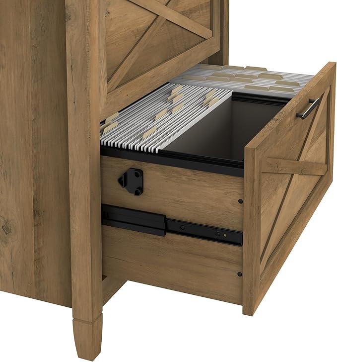 Bush Furniture Key West Lateral File Cabinet, Modern Farmhouse 2 Drawer File Cabinet for Home Office - LeafyLoom