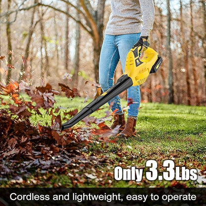 Leaf Blower Cordless,4.0 Ah 21V Handheld Electric Leaf Blower with Battery and Fast Charger, 2 Speed Mode, Lightweight Battery Powered Leaf Blowers for Lawn Care, Patio, Yard, Sidewalk - LeafyLoom