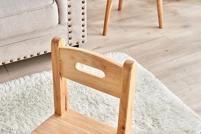 Pure Wood Solid Wood Children Chair for Kids, Kindergarten and Kids' Home Furniture-Pair Set(2 Same Chairs) - LeafyLoom