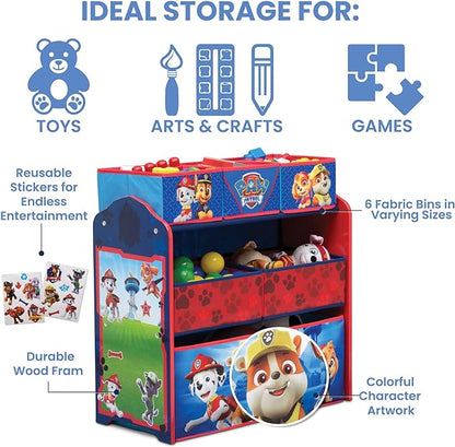 Delta Children Design & Store 6 Bin Toy Storage Organizer, Nick Jr. PAW Patrol - LeafyLoom