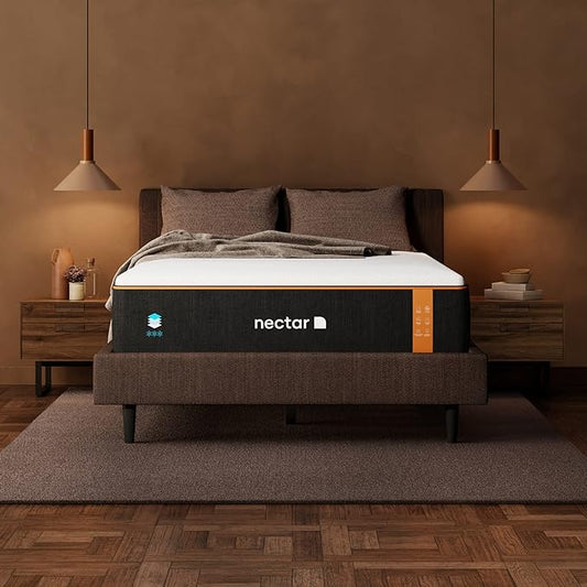 Nectar Premier Copper 14" Twin Mattress - Medium Firm Gel Memory Foam Mattress - 5 Layers of Comfort - Triple Action Cooling Tech - 365-Night Trial - Forever Warranty,White - LeafyLoom