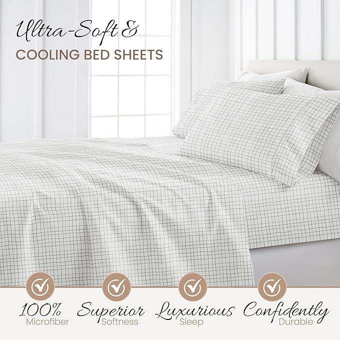 Linen Market 4 Piece California King Bedding Sheet Set (Light Gray) - Sleep Better Than Ever with These Ultra-Soft Cooling Bed Sheets for Your California King Size Bed - Deep Pocket Fits 16" Mattress - LeafyLoom