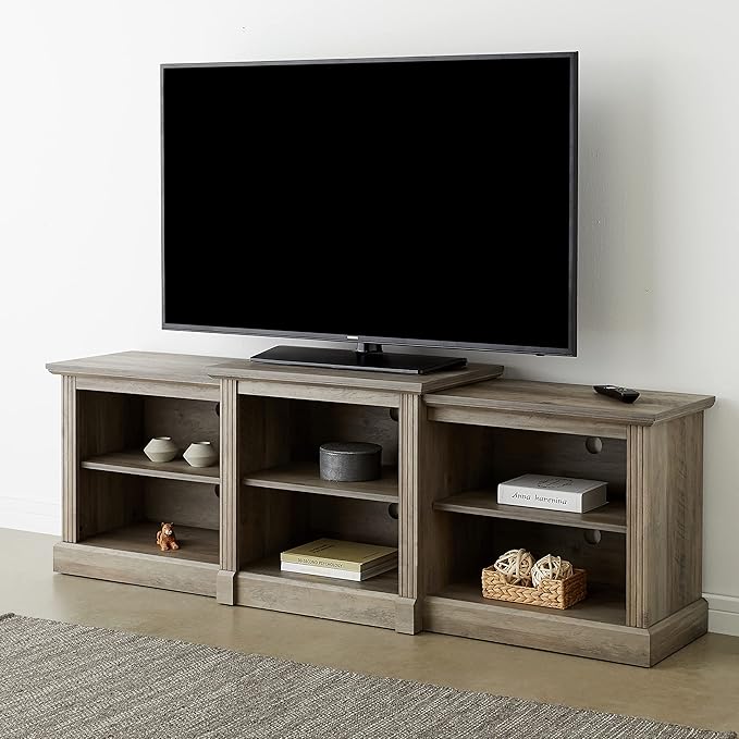 Rockpoint 70inch Classical TV Stand Storage Media Console Entertainment Center for TVs up to 80,Grey Wash - LeafyLoom