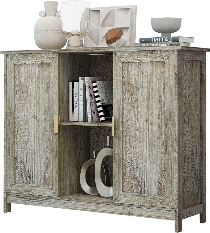 TaoHFE Farmhouse Buffet Cabinet,Farmhouse Credenza Cabinet,Farmhouse Sideboard Storage Cabinet,Coffee Bar Cabinet Buffet Table Thin Cabinet for Narrow Spaces Entry Cabinet Hallway Cabinet Dining Room - LeafyLoom