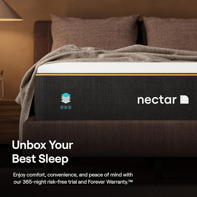 Nectar Premier Copper 14" Twin Mattress - Medium Firm Gel Memory Foam Mattress - 5 Layers of Comfort - Triple Action Cooling Tech - 365-Night Trial - Forever Warranty,White - LeafyLoom