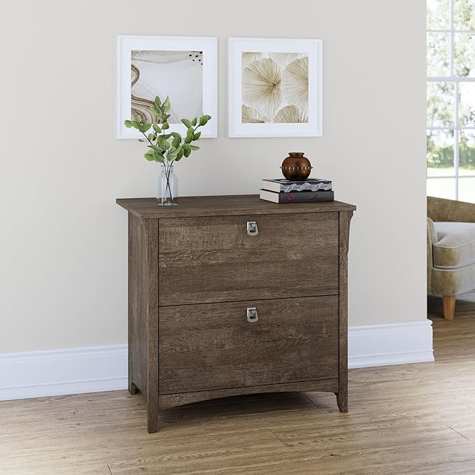 Bush Furniture Salinas 2 Drawer Lateral File Cabinet in Ash Brown - LeafyLoom