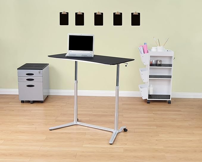 Calico Designs 51230 Sierra Height Adjustable Desk, Silver/Black 37.5 Inch - LeafyLoom