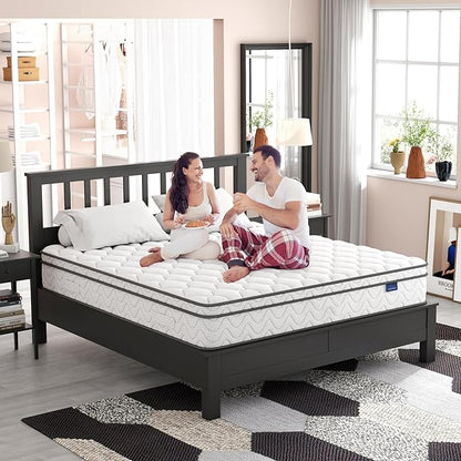 Vesgantti 12 inch Twin Mattress, Hybrid Twin Size Mattress in a Box, Single Mattress with Memory Foam and Pocket Spring, Ergonomic Design & Pressure Relief, Medium Firm Feel, 39"*75"*12" - LeafyLoom