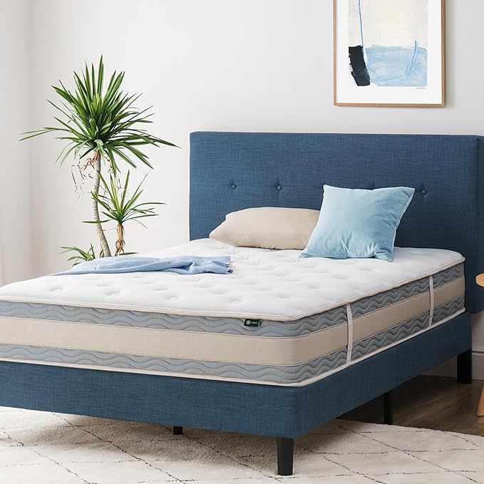 ZINUS 10 Inch Comfort Support Hybrid Mattress [New Version], Full, Fiberglass free, Medium Plush, Motion Isolation, Certified Safe Foams & Fabric, Mattress in A Box - LeafyLoom