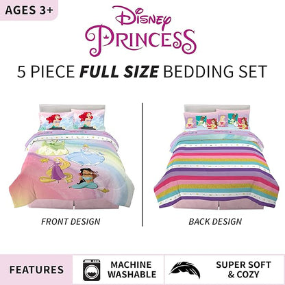 Disney Princess Ariel Kids Bedding Super Soft Comforter And Sheet Set, 5 Piece Full Size, "Official" Disney Product By Franco - LeafyLoom