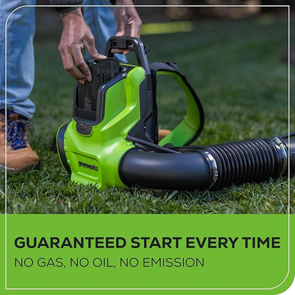 Greenworks 80V (750 CFM) Backpack Blower, 4.0Ah Battery and 4A Charger - LeafyLoom