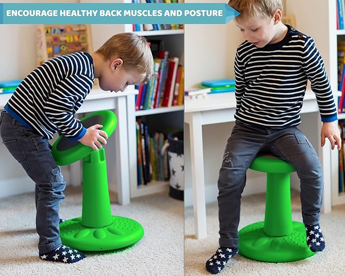 Studico Active Chair 14" High Wobble Kids Chair for Toddlers, Pre-Schoolers, Age 3-7y, K and Grades 1-2, Flexible Classroom Seating, ADD/ADHD, Posture - LeafyLoom