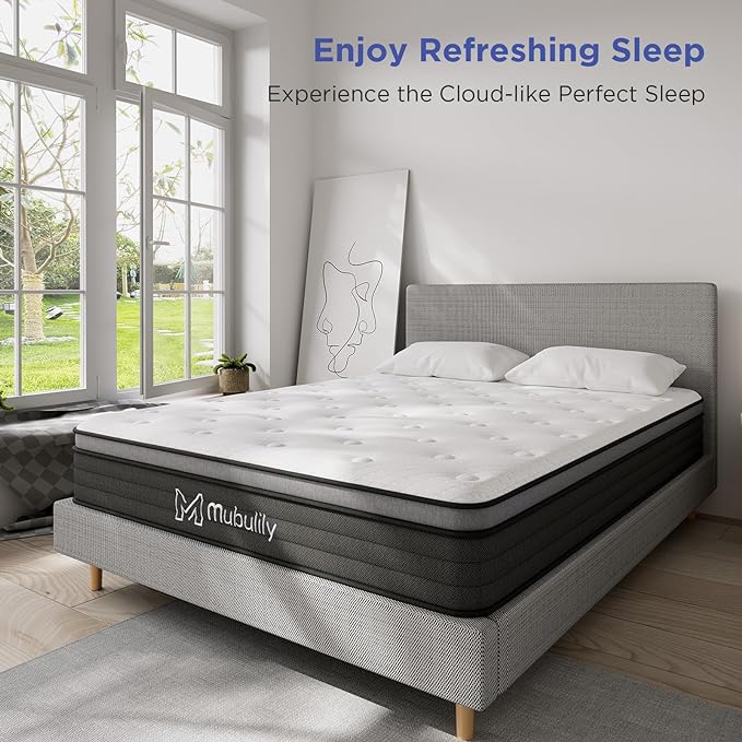 King Mattress,8 Inch Hybrid Mattress in a Box with Gel Memory Foam,Motion Isolation Individually Wrapped Pocket Coils Mattress,Pressure Relief,Medium Firm Support,CertiPUR-US. - LeafyLoom