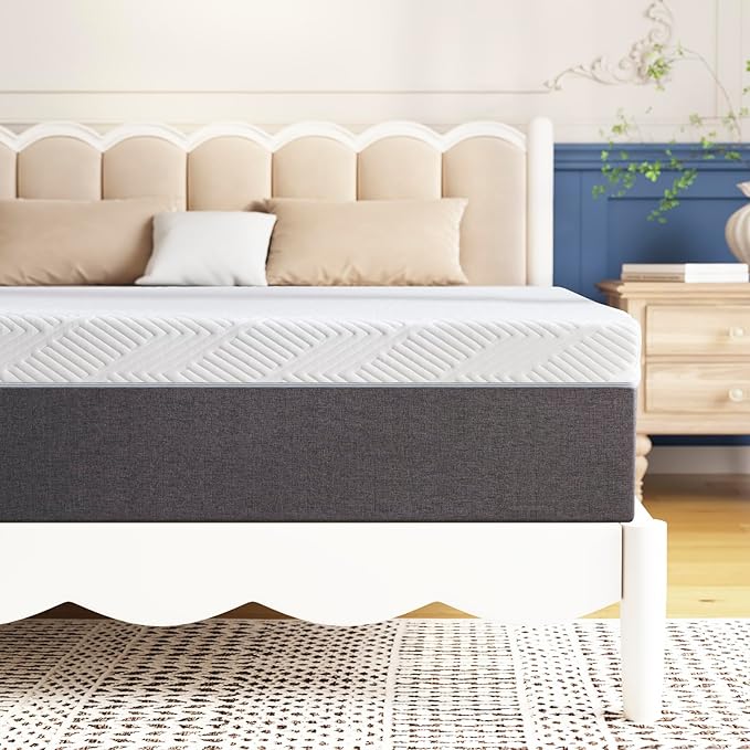 Full Mattress 10 inch No Fiberglass Gel Memory Foam Full Size Mattress in a Box of Foams and Fabric for Cooling Pressure Relief Sleep, 75" X 54" X 10", Medium, Firm - LeafyLoom