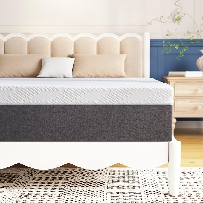 Queen Mattress 14 inch No Fiberglass Gel Memory Foam Queen Size Mattress in a Box of Foams and Fabric for Cooling Pressure Relief Sleep, 80" X 60" X 14", Medium, Firm - LeafyLoom