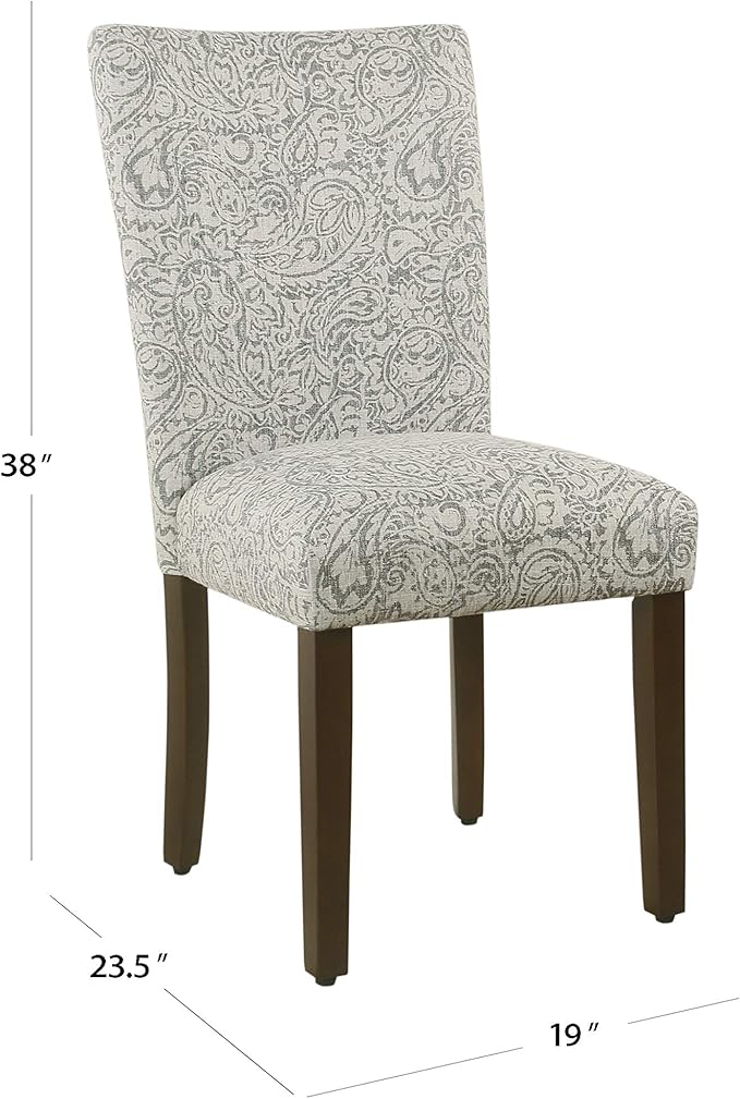 HomePop Parsons Classic Dining Room Tables and Chairs, Pack of 2, Light Grey Floral - LeafyLoom