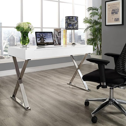 Modway Sector Office Desk in White - LeafyLoom