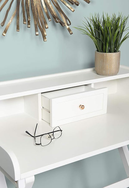 Linon Home Décor Mable White Folding Desk - LeafyLoom