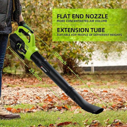 Leaf Blower Cordless, 580CFM/160MPH Electric Leaf Blower with 8.0Ah Battery, Blower with Extension Nozzle, Lightweight Leaf Blowers for Lawn Care, Yard, Garage, Patio & Sidewalk - LeafyLoom